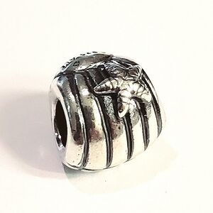 Authentic Pandora Sterling Silver Seashell with Starfish Charm Good Condition